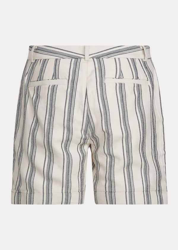 Ralph Lauren Striped Linen-Twill Shorts Dame Danmark (XCBQS5320)